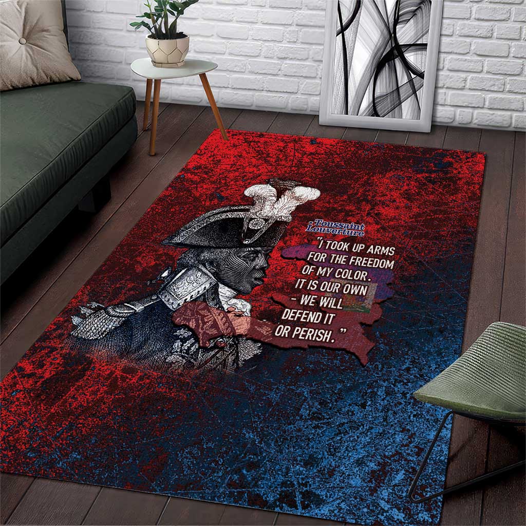 Toussaint Louverture Afro Haiti Area Rug Haitian Father Grunge Style - African Pride