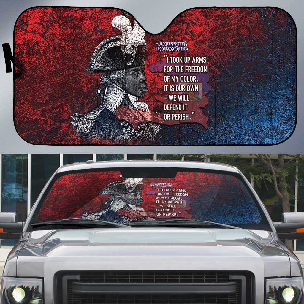 Toussaint Louverture Afro Haiti Auto Sun Shade Haitian Father Grunge Style - African Pride
