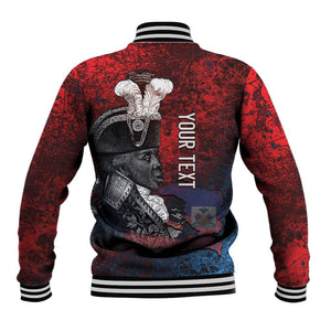 Personalized Toussaint Louverture Afro Haiti Baseball Jacket Haitian Father Grunge Style - African Pride