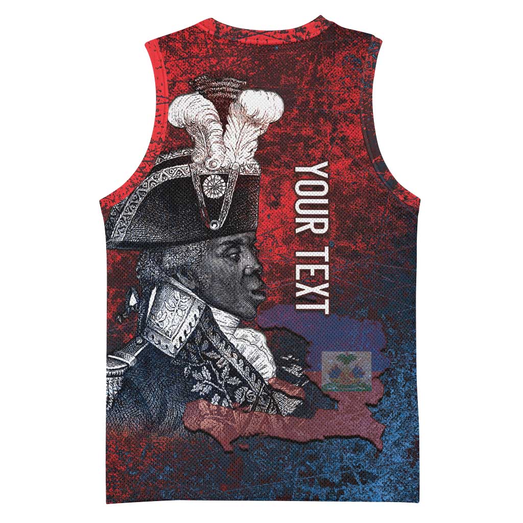 Personalized Toussaint Louverture Afro Haiti Basketball Jersey Haitian Father Grunge Style - African Pride