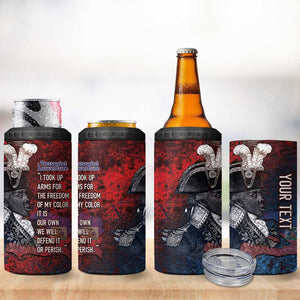 Personalized Toussaint Louverture Afro Haiti 4 in 1 Can Cooler Tumbler Haitian Father Grunge Style - African Pride