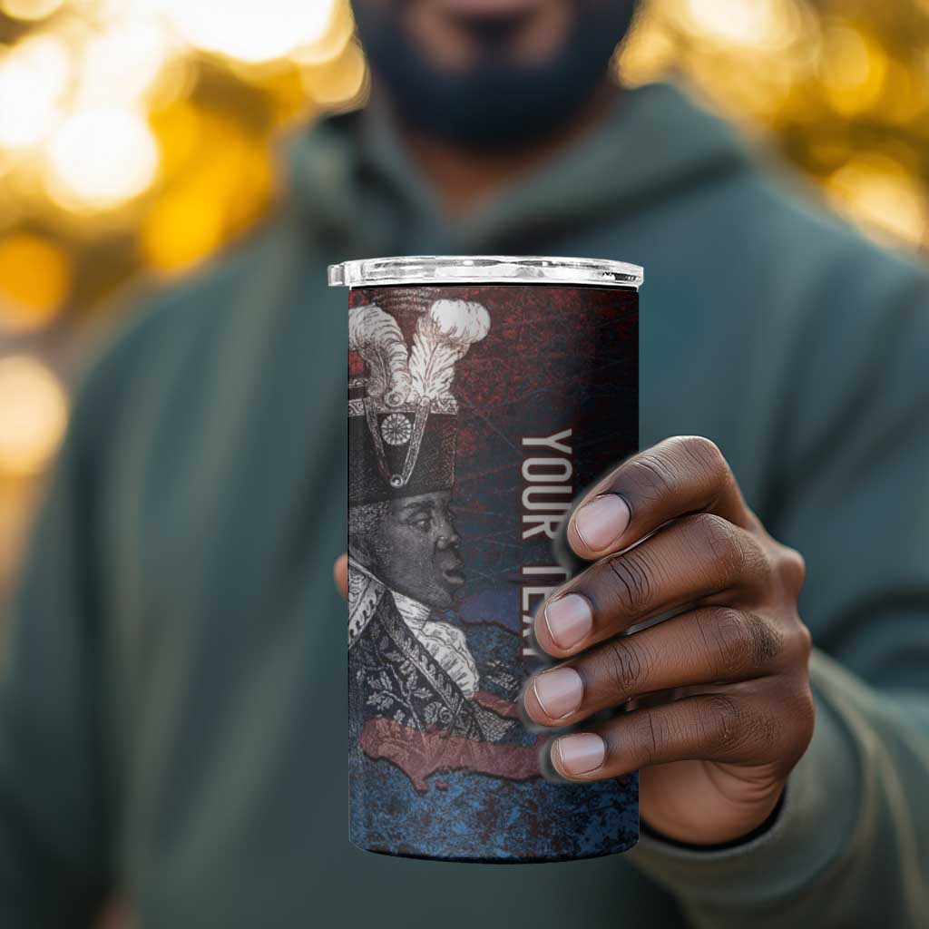 Personalized Toussaint Louverture Afro Haiti 4 in 1 Can Cooler Tumbler Haitian Father Grunge Style - African Pride