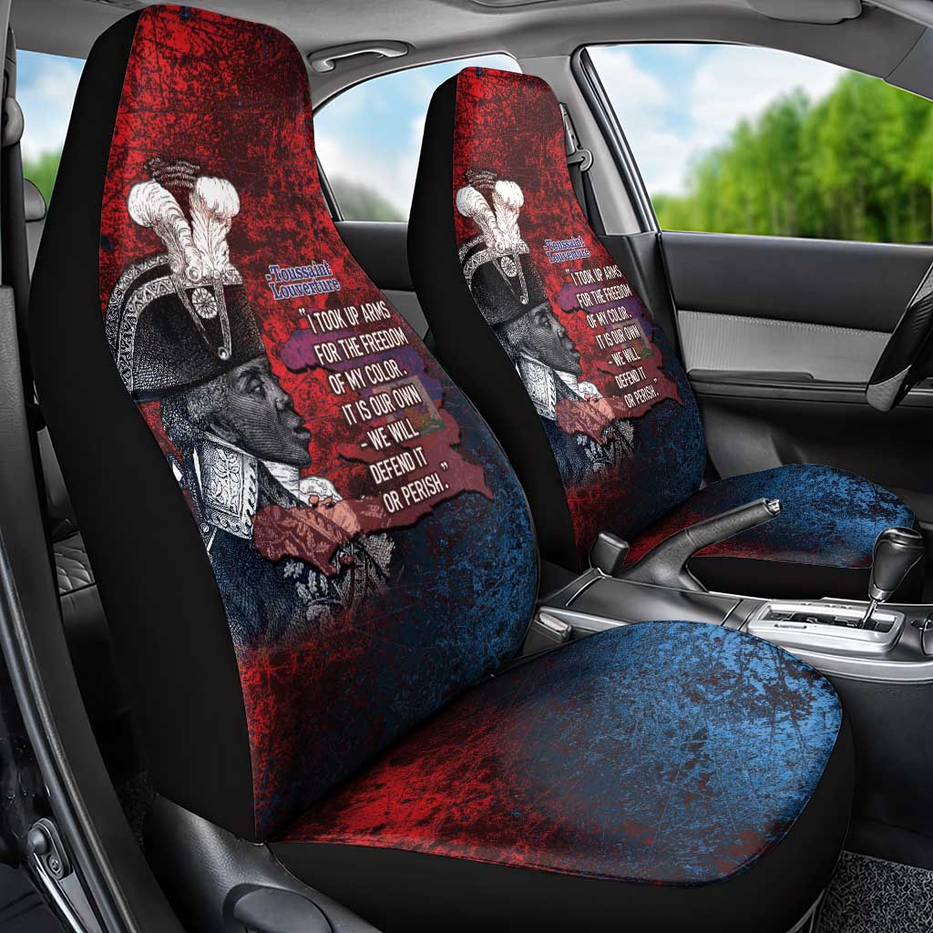 Toussaint Louverture Afro Haiti Car Seat Cover Haitian Father Grunge Style - African Pride