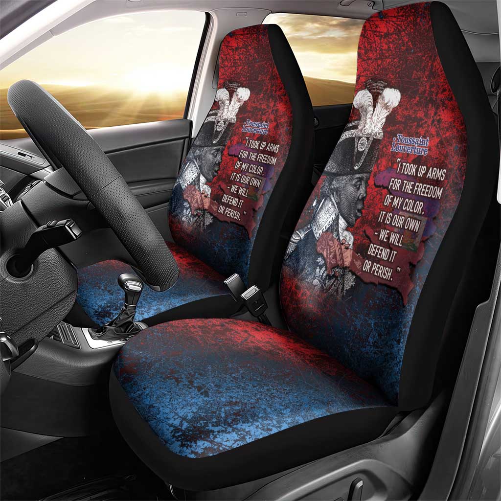 Toussaint Louverture Afro Haiti Car Seat Cover Haitian Father Grunge Style - African Pride