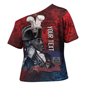 Personalized Toussaint Louverture Afro Haiti Cross Shoulder Shirt Haitian Father Grunge Style - African Pride