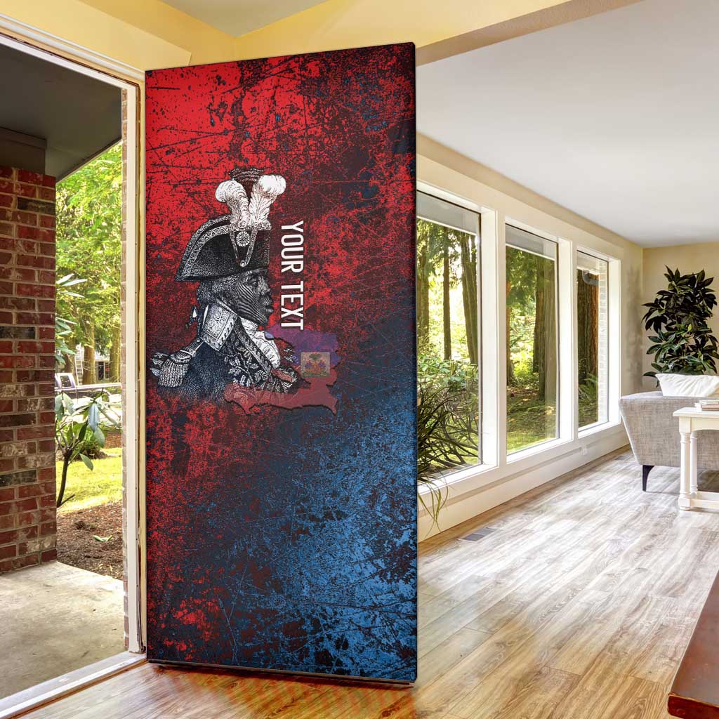 Personalized Toussaint Louverture Afro Haiti Door Cover Haitian Father Grunge Style - African Pride