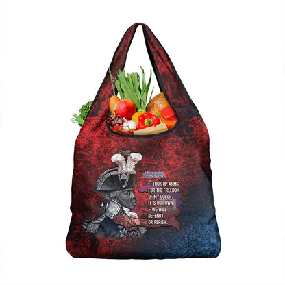 Toussaint Louverture Afro Haiti Grocery Bag Haitian Father Grunge Style - African Pride