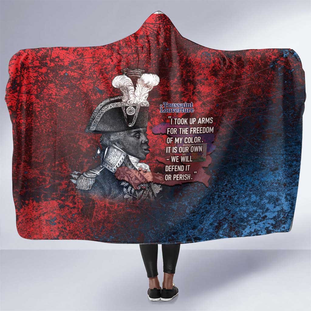 Toussaint Louverture Afro Haiti Hooded Blanket Haitian Father Grunge Style - African Pride