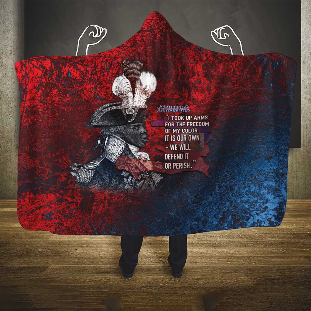 Toussaint Louverture Afro Haiti Hooded Blanket Haitian Father Grunge Style - African Pride