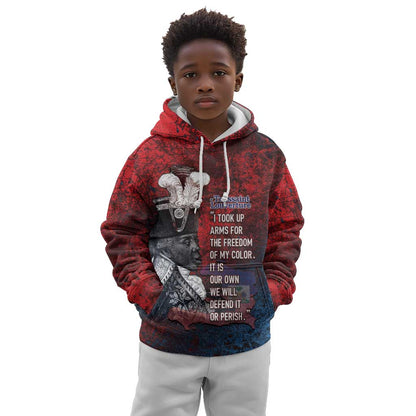 Personalized Toussaint Louverture Afro Haiti Kid Hoodie Haitian Father Grunge Style - African Pride