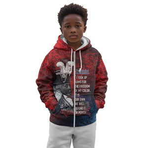 Personalized Toussaint Louverture Afro Haiti Kid Hoodie Haitian Father Grunge Style - African Pride