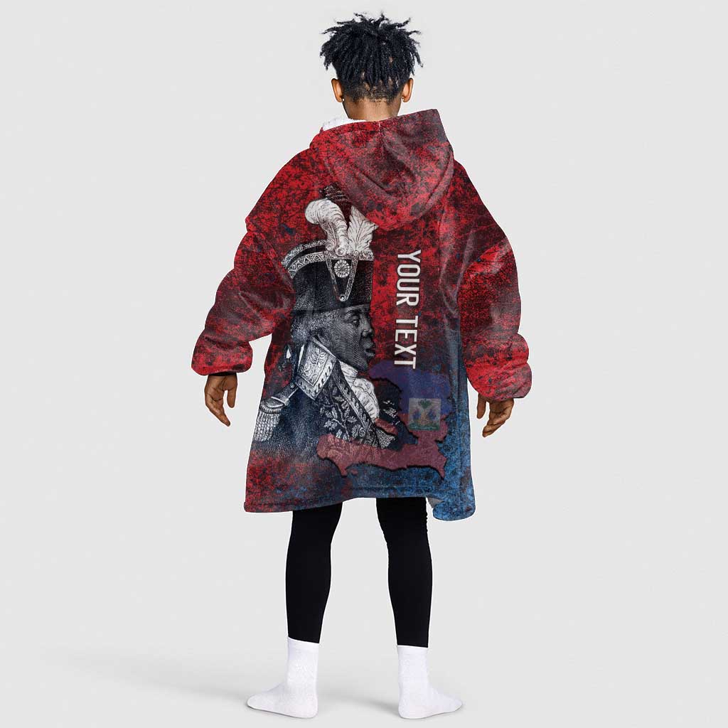 Personalized Toussaint Louverture Afro Haiti Kid Wearable Blanket Hoodie Haitian Father Grunge Style - African Pride