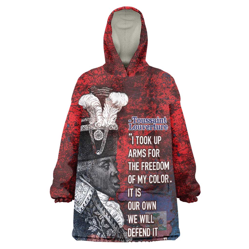 Personalized Toussaint Louverture Afro Haiti Kid Wearable Blanket Hoodie Haitian Father Grunge Style - African Pride