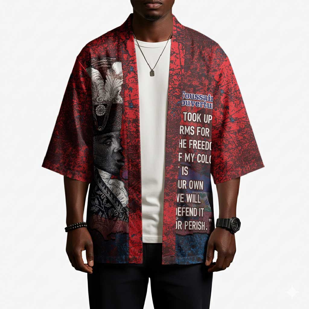 Personalized Toussaint Louverture Afro Haiti Kimono Haitian Father Grunge Style - African Pride