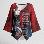 Personalized Toussaint Louverture Afro Haiti Kimono Sleeve Blouse Haitian Father Grunge Style - African Pride
