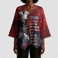 Personalized Toussaint Louverture Afro Haiti Kimono Sleeve Blouse Haitian Father Grunge Style - African Pride