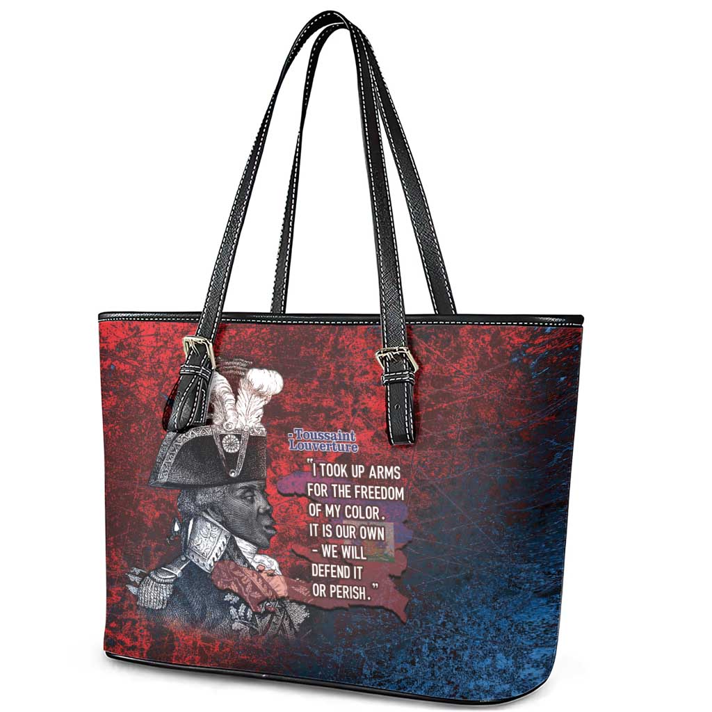 Toussaint Louverture Afro Haiti Leather Tote Bag Haitian Father Grunge Style - African Pride