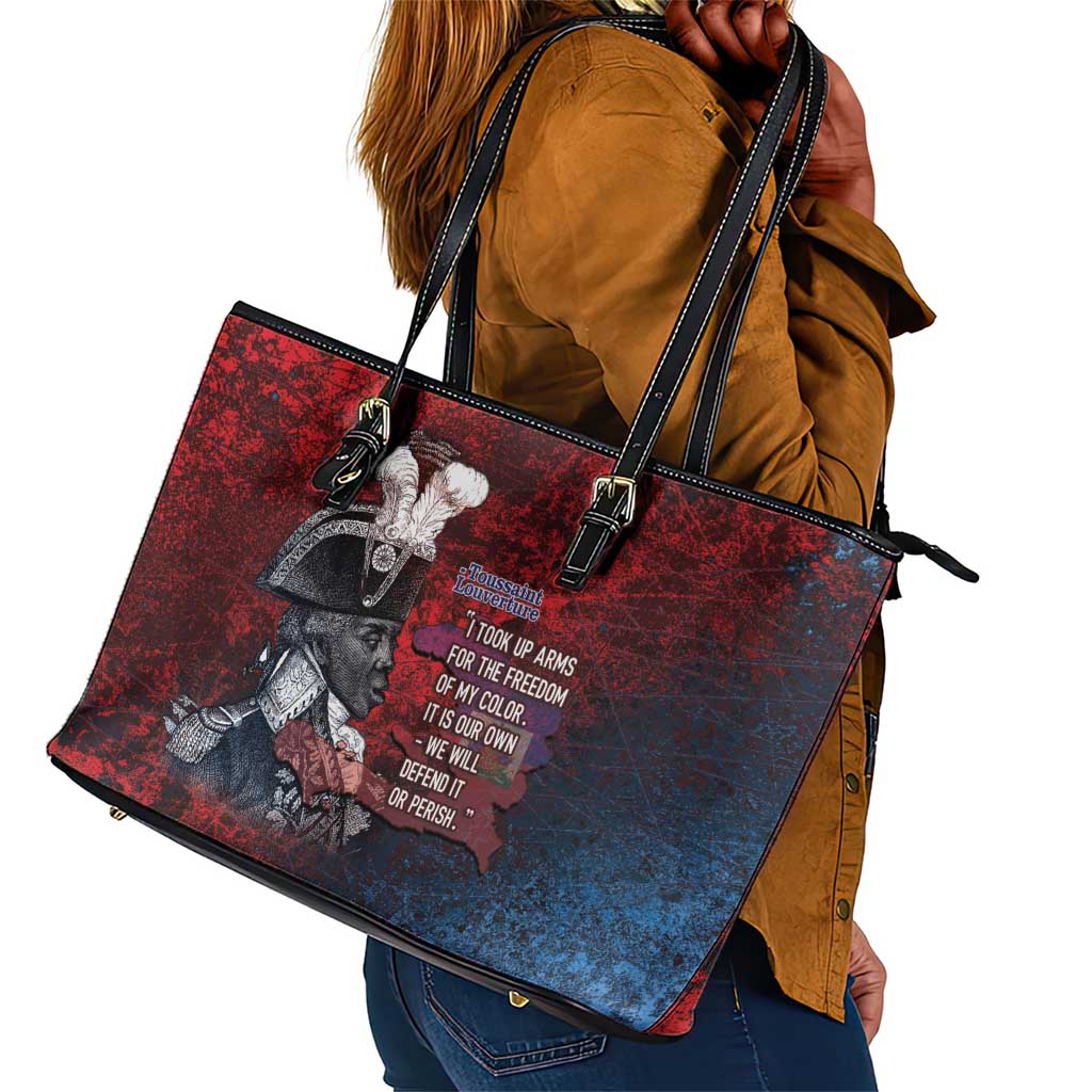 Toussaint Louverture Afro Haiti Leather Tote Bag Haitian Father Grunge Style - African Pride