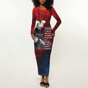 Personalized Toussaint Louverture Afro Haiti Long Sleeve Bodycon Dress Haitian Father Grunge Style - African Pride