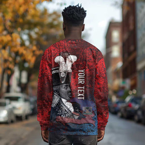 Personalized Toussaint Louverture Afro Haiti Long Sleeve Shirt Haitian Father Grunge Style - African Pride