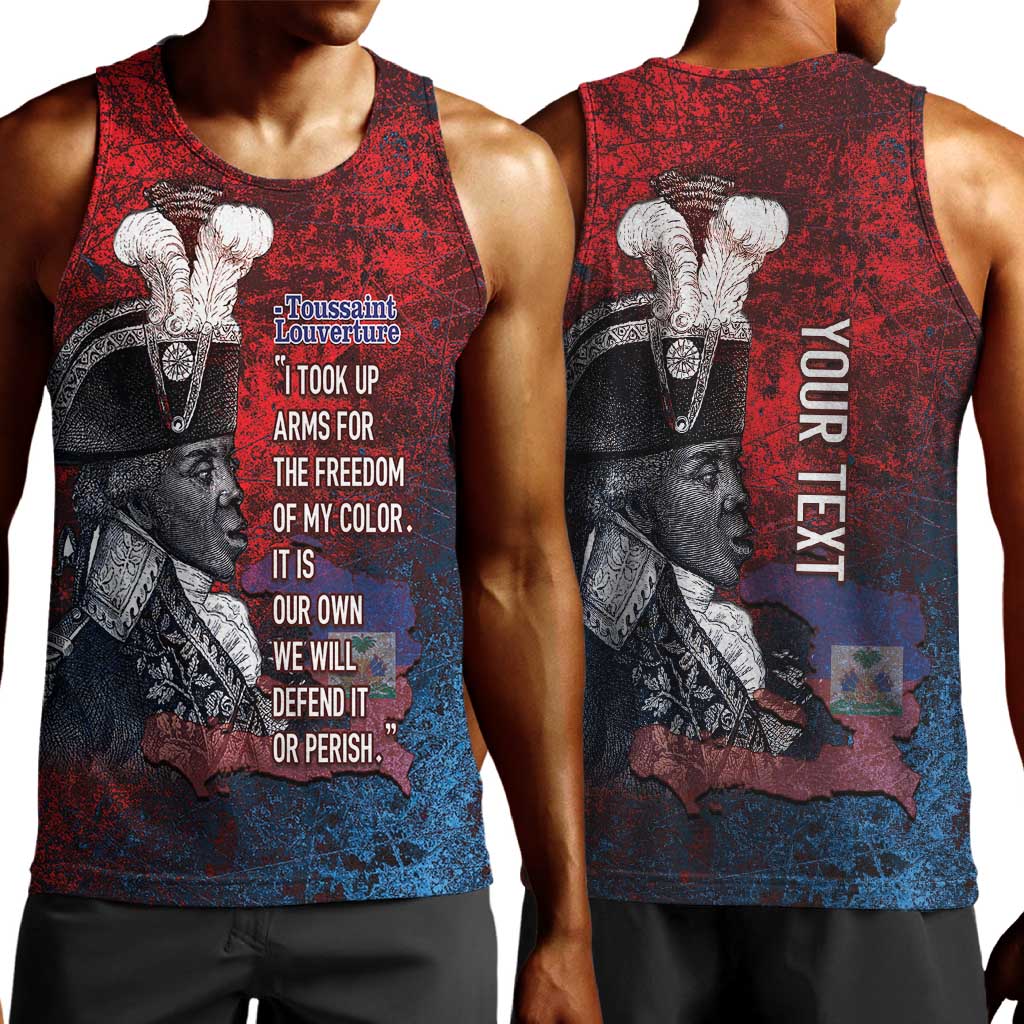 Personalized Toussaint Louverture Afro Haiti Men Tank Top Haitian Father Grunge Style - African Pride