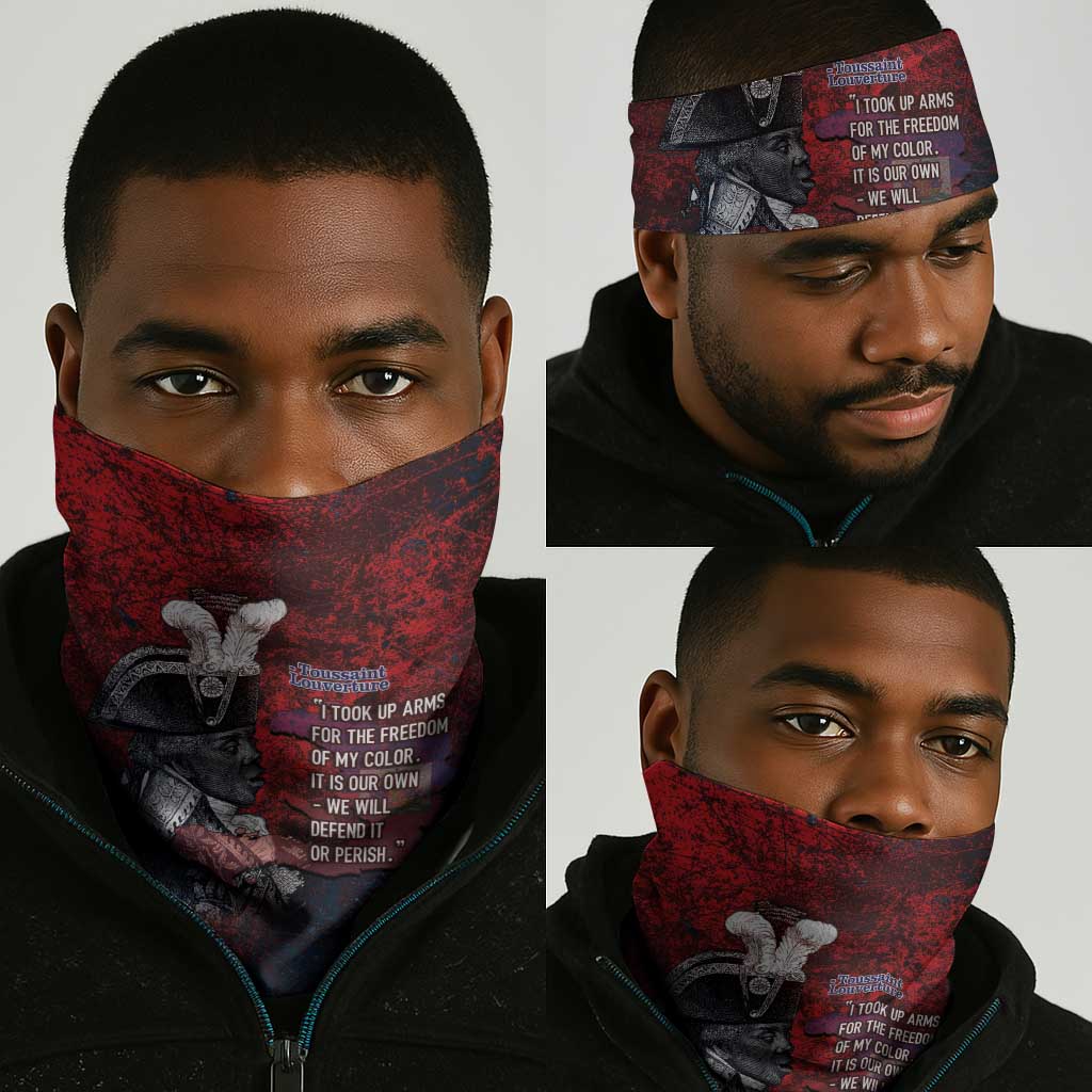 Toussaint Louverture Afro Haiti Neck Gaiter Haitian Father Grunge Style - African Pride