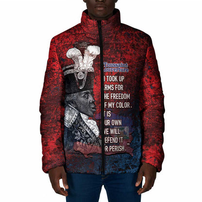 Personalized Toussaint Louverture Afro Haiti Padded Jacket Haitian Father Grunge Style - African Pride