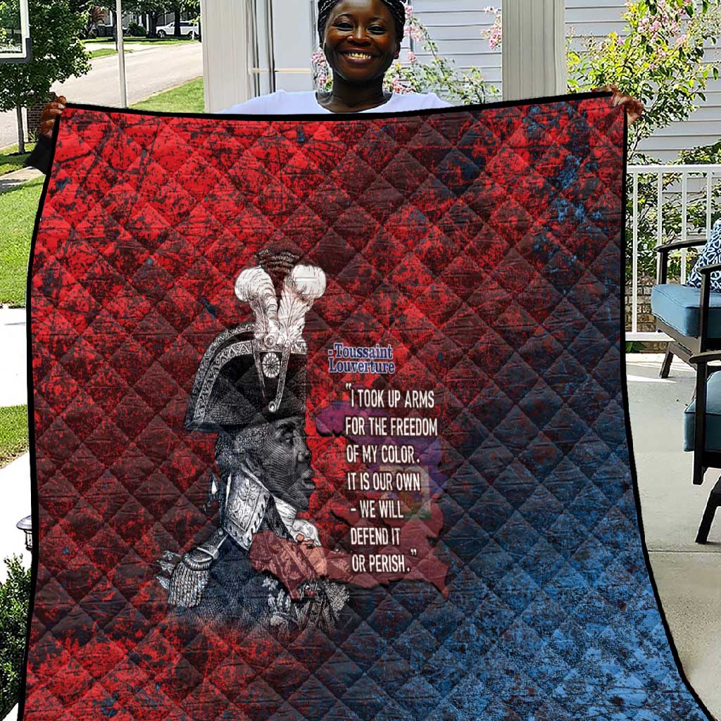 Toussaint Louverture Afro Haiti Quilt Haitian Father Grunge Style - African Pride
