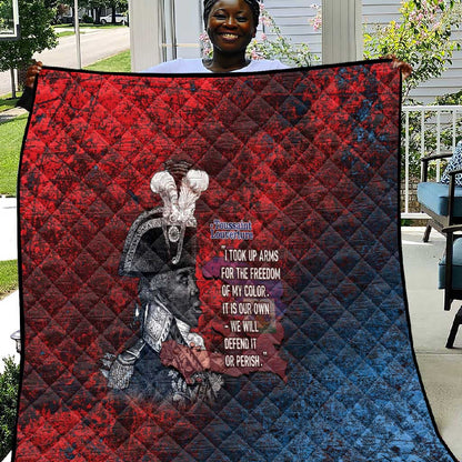 Toussaint Louverture Afro Haiti Quilt Haitian Father Grunge Style - African Pride