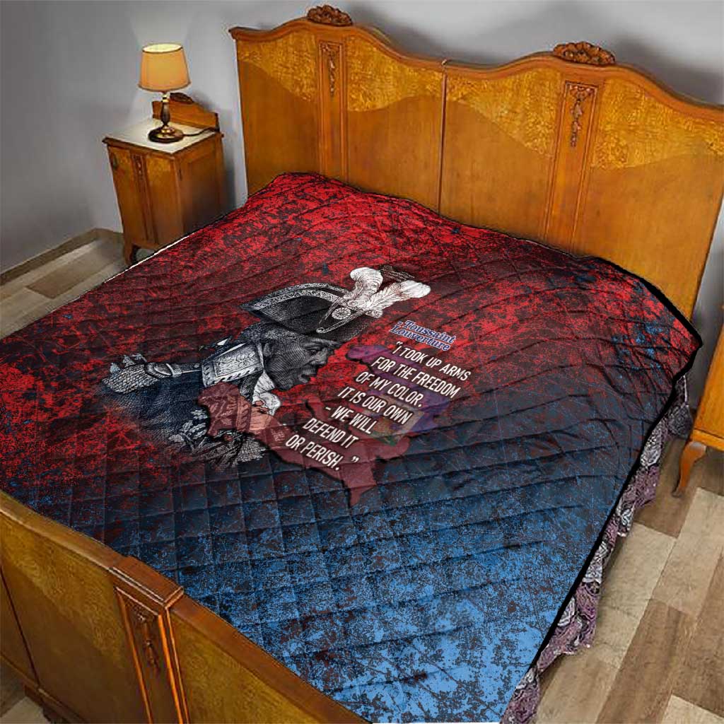 Toussaint Louverture Afro Haiti Quilt Haitian Father Grunge Style - African Pride