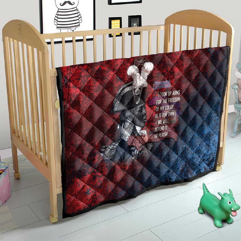 Toussaint Louverture Afro Haiti Quilt Haitian Father Grunge Style - African Pride