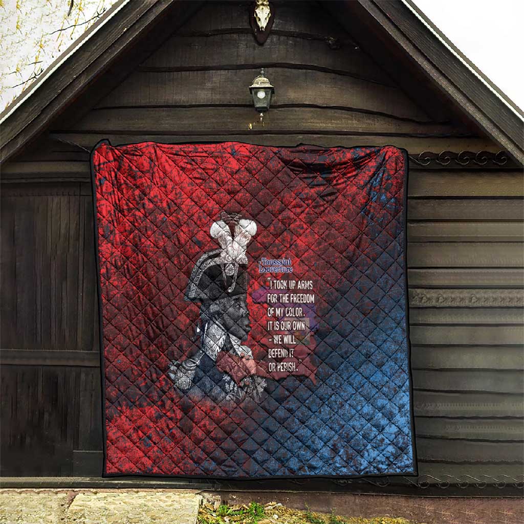 Toussaint Louverture Afro Haiti Quilt Haitian Father Grunge Style - African Pride