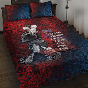 Toussaint Louverture Afro Haiti Quilt Bed Set Haitian Father Grunge Style - African Pride