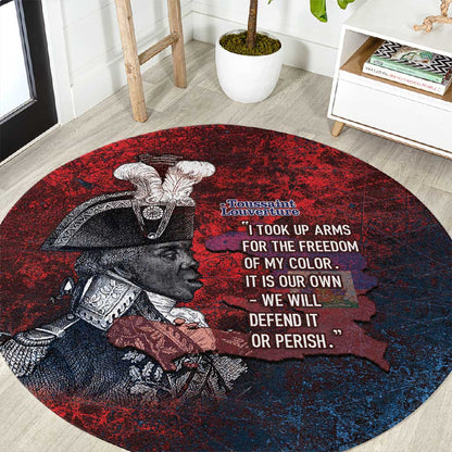 Toussaint Louverture Afro Haiti Round Carpet Haitian Father Grunge Style - African Pride