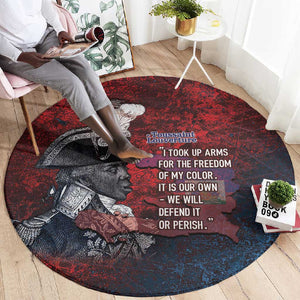 Toussaint Louverture Afro Haiti Round Carpet Haitian Father Grunge Style - African Pride
