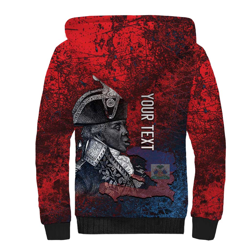 Personalized Toussaint Louverture Afro Haiti Sherpa Hoodie Haitian Father Grunge Style - African Pride