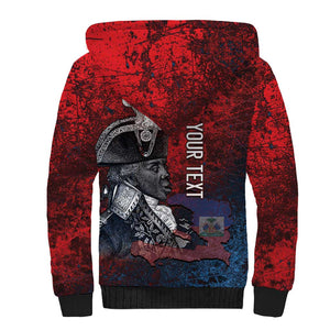 Personalized Toussaint Louverture Afro Haiti Sherpa Hoodie Haitian Father Grunge Style - African Pride