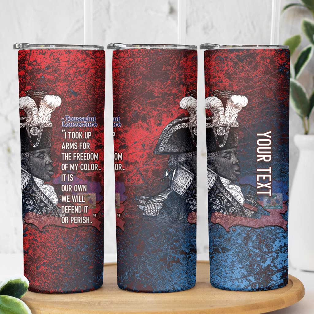 Personalized Toussaint Louverture Afro Haiti Skinny Tumbler Haitian Father Grunge Style - African Pride