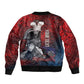 Personalized Toussaint Louverture Afro Haiti Sleeve Zip Bomber Jacket Haitian Father Grunge Style - African Pride