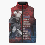 Personalized Toussaint Louverture Afro Haiti Sleeveless Puffer Jacket Haitian Father Grunge Style - African Pride