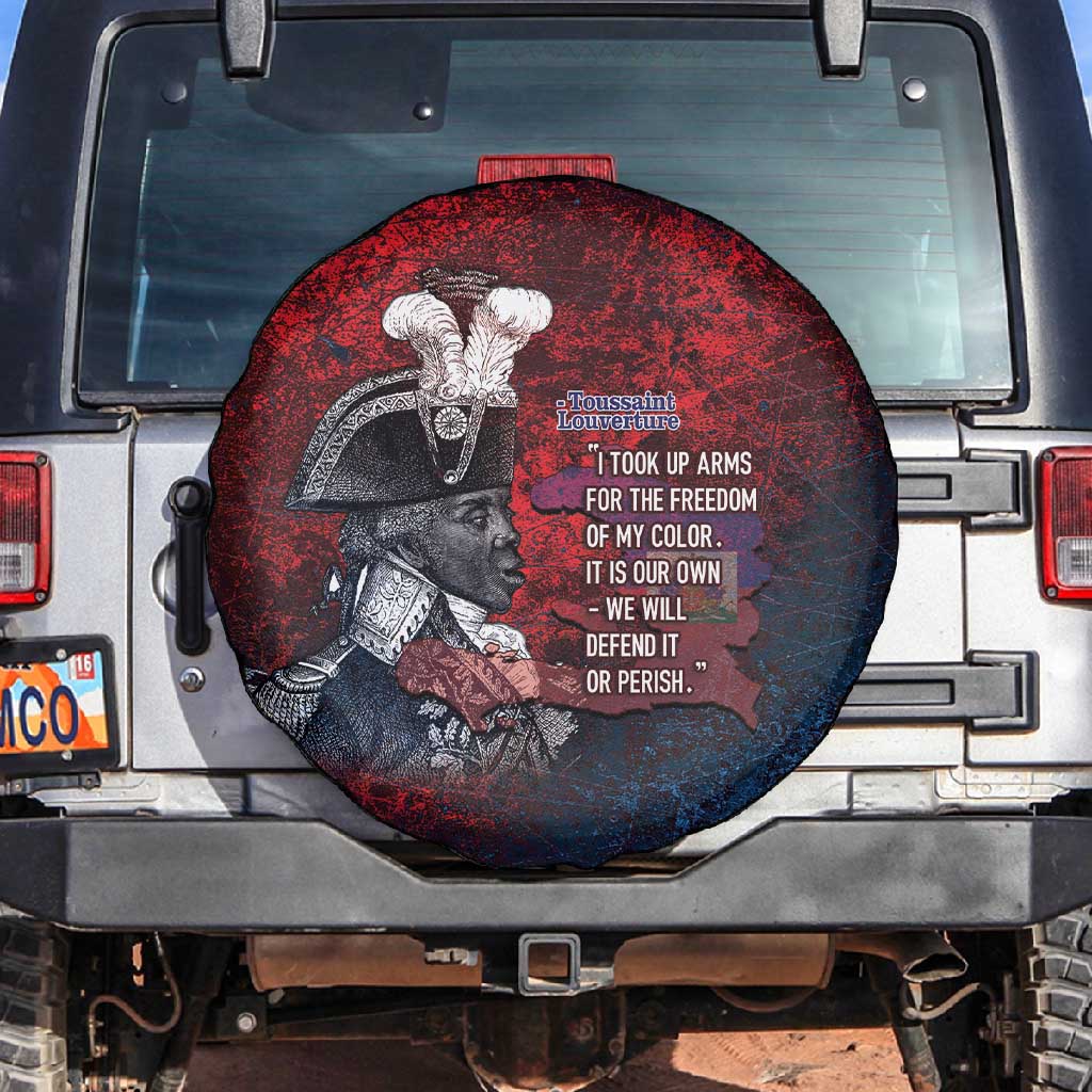Toussaint Louverture Afro Haiti Spare Tire Cover Haitian Father Grunge Style - African Pride
