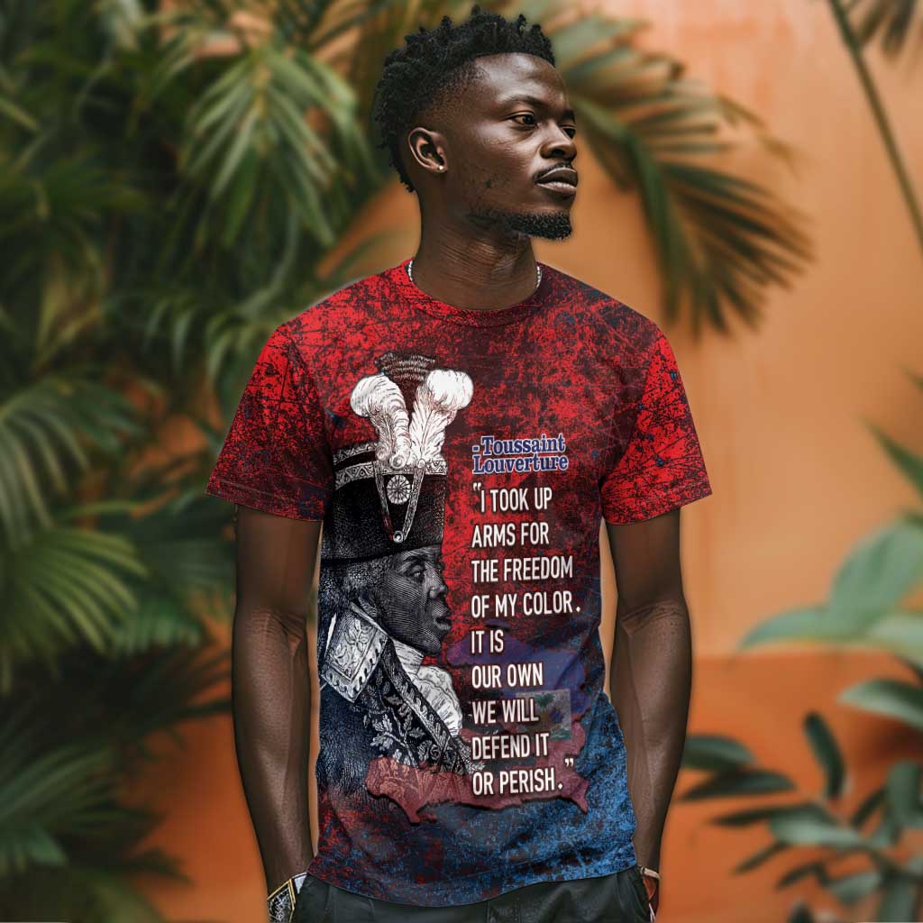 Personalized Toussaint Louverture Afro Haiti T shirt Haitian Father Grunge Style - African Pride