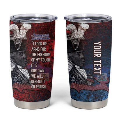Personalized Toussaint Louverture Afro Haiti Tumbler Cup Haitian Father Grunge Style - African Pride
