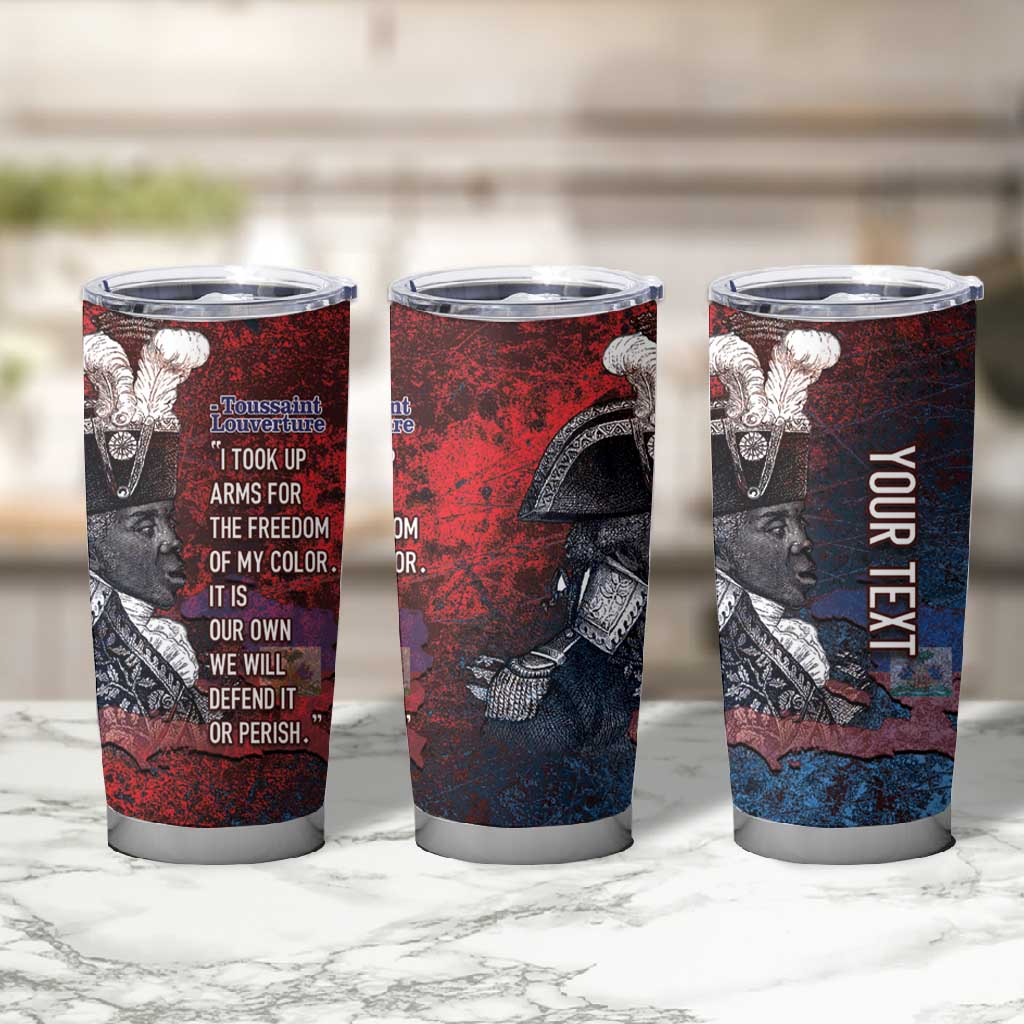 Personalized Toussaint Louverture Afro Haiti Tumbler Cup Haitian Father Grunge Style - African Pride