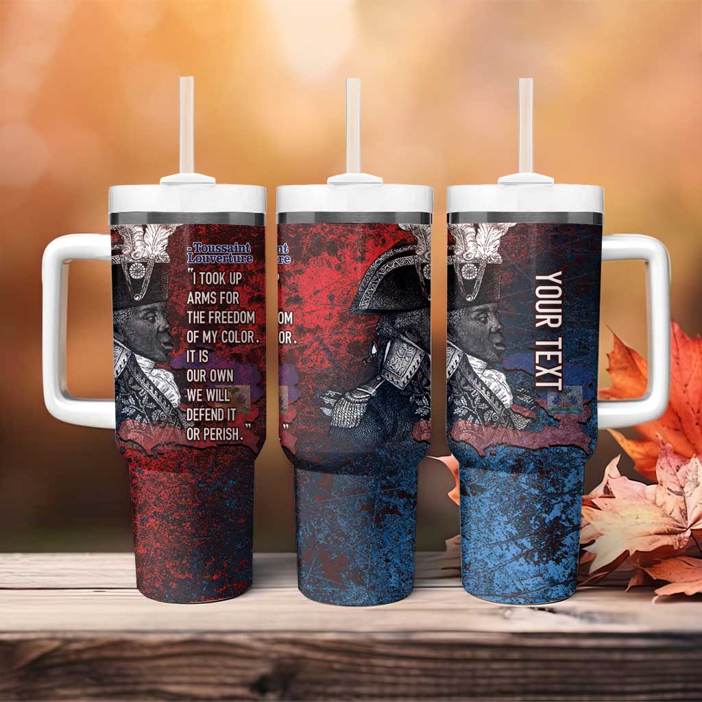 Personalized Toussaint Louverture Afro Haiti Tumbler With Handle Haitian Father Grunge Style - African Pride