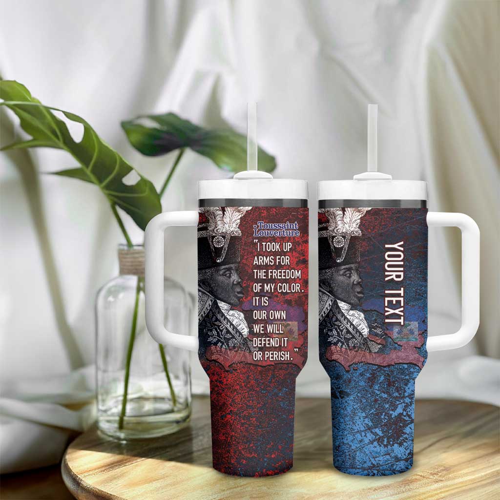 Personalized Toussaint Louverture Afro Haiti Tumbler With Handle Haitian Father Grunge Style - African Pride
