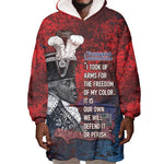 Personalized Toussaint Louverture Afro Haiti Wearable Blanket Hoodie Haitian Father Grunge Style - African Pride