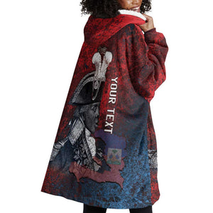 Personalized Toussaint Louverture Afro Haiti Wearable Blanket Hoodie Haitian Father Grunge Style - African Pride