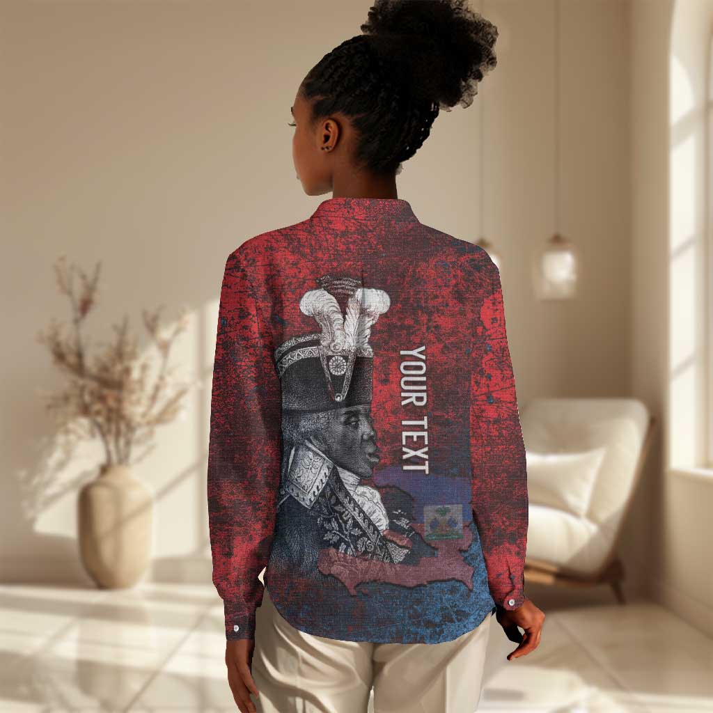 Personalized Toussaint Louverture Afro Haiti Women Casual Shirt Haitian Father Grunge Style - African Pride