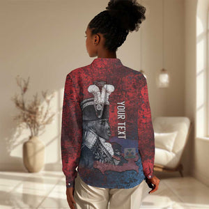 Personalized Toussaint Louverture Afro Haiti Women Casual Shirt Haitian Father Grunge Style - African Pride